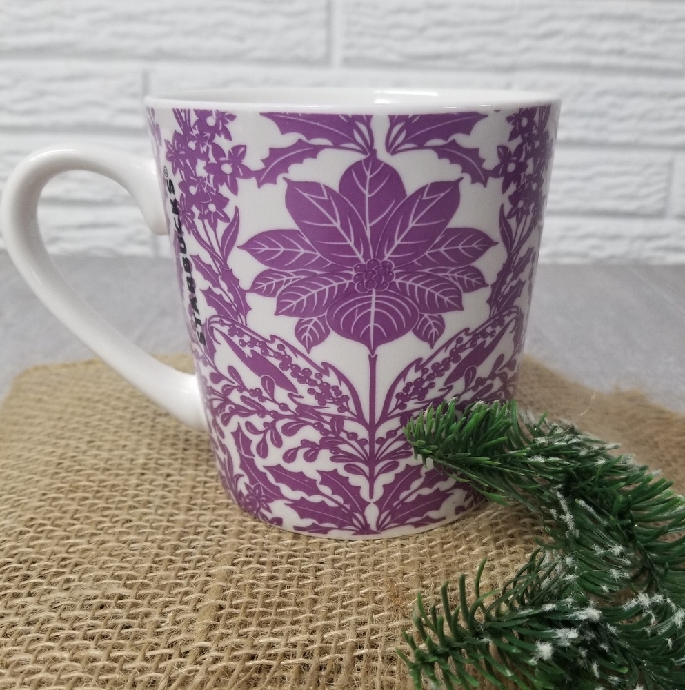 Purple Poinsettia Starbucks Mug - Picture 2 of 7